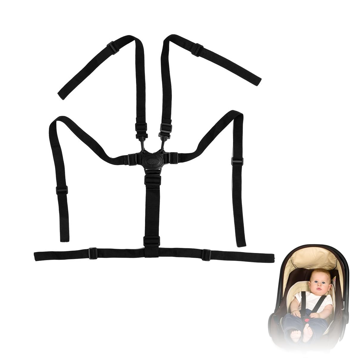 SNOWIE SOFT Baby Safety Strap for Chair 5-Anchoring-Points Safety Harness Belt for Toddlers Universal Adjustable Quick Release Buckle Design Baby Safety Strap for Stroller, High Chair, Pram SNOWIE SOFT Baby Safety Strap for Chair 5-Anchoring-Points Safety Harness Belt for Toddlers Universal Adjustable Quick Release Buckle Design Baby Safety Strap for Stroller, High Chair, Pram